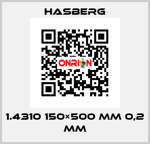 1.4310 150×500 mm 0,2 mm Hasberg