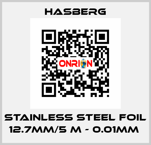 stainless steel foil 12.7mm/5 m - 0.01mm  Hasberg