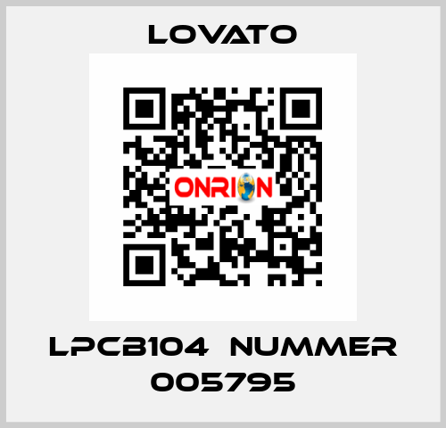 LPCB104  Nummer 005795 Lovato