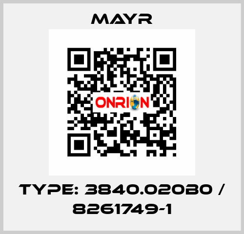 Type: 3840.020B0 / 8261749-1 Mayr