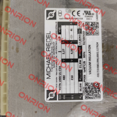 0317/00001999 // RSTN1000UL-CSA 1,0kVA IPXXB Michael Riedel Transformatorenbau