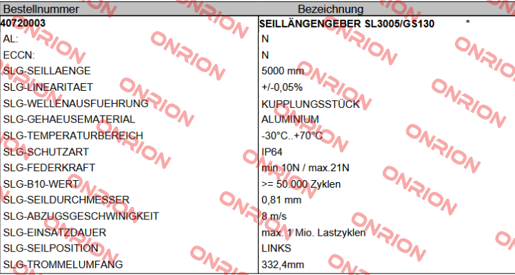 SL3005/GS130 / 40720003 TR Electronic