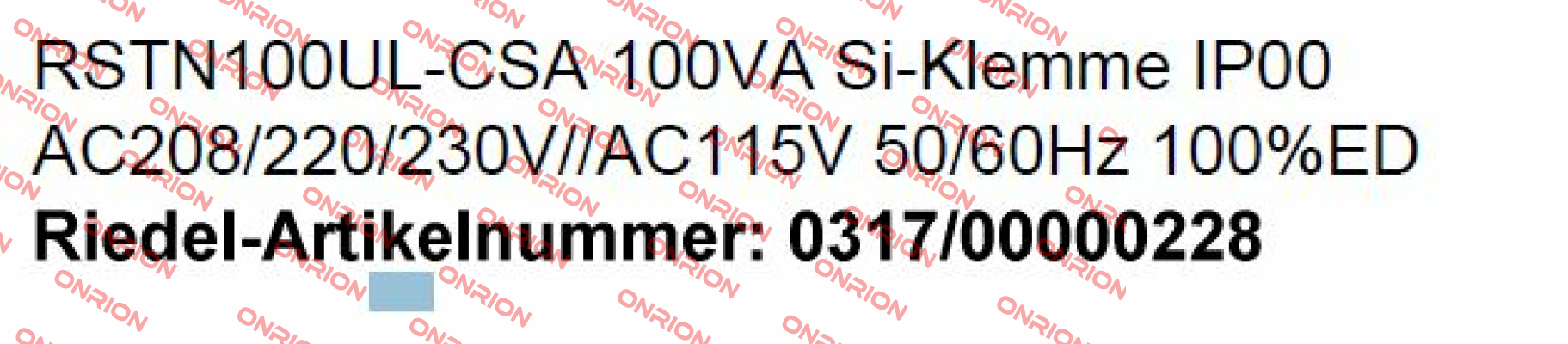 RSTN100UL-CSA  Michael Riedel Transformatorenbau