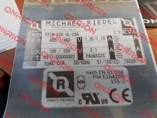 RSTN500UL-CSA  Michael Riedel Transformatorenbau