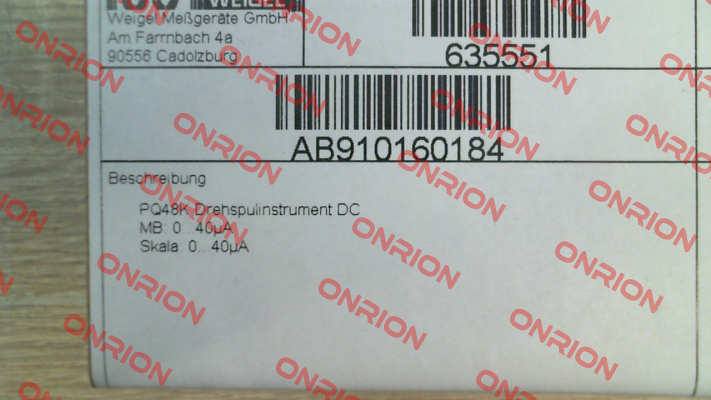 PQ48K / 01AA10130013 Weigel